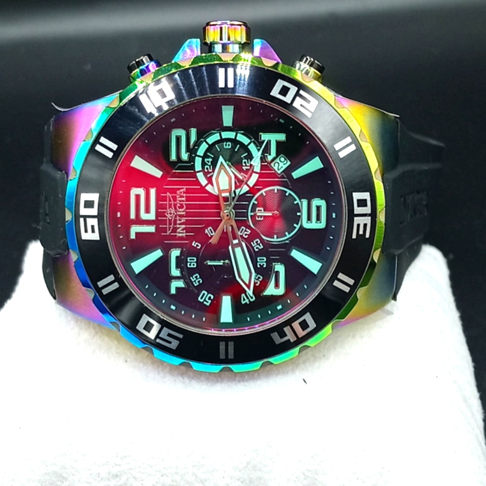 FIRM PRICE-NEW INVICTA Iridescent  Pro Driver men's Watch